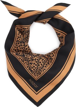 Kazar Zijden sjaal bruin en zwart - Dames - Zijden sjaals - Bruin - ONE Size - Accessoires