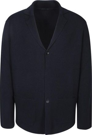 Zanone Black Blazer for Men Aw23 - male - Zanone - Cardigans - Black - XL - Knitwear