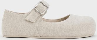 Charles & Keith Felt Buckled Mary Jane Flats