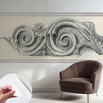 Tulup Fotomurale Adesivo - Murale Da Parete - Carta Da Parati Autoadesiva - Design Parete Moderno - Ornamento Vegetale 250x104 Cm