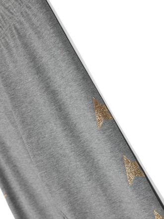 Golden Goose Glitter Multistar Print Cotton Leggings - Gray