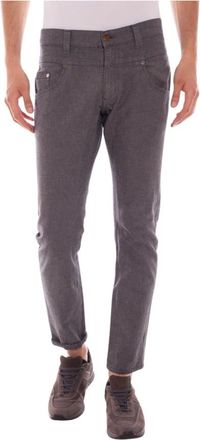 Daniele Alessandrini Jeans - Heren - Slim Fit Jeans - Grijs - W34 - Katoen - Jeans