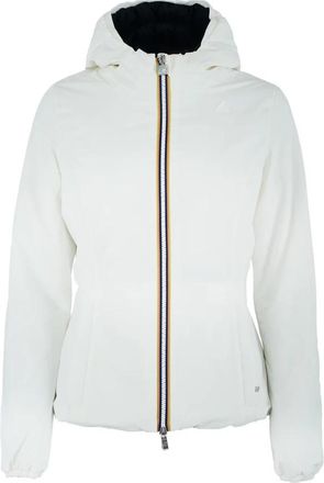 K-Way Omkeerbare Hoodie Zwart/Wit - Dames - Winterjassen - Wit - M - Polyester - Jassen