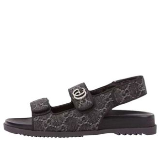 Gucci GG Sandals Black Grey Denim 771575-FACVP-8446