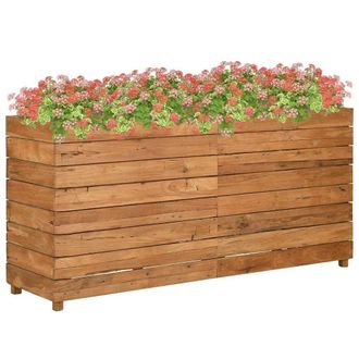 vidaXL Vidaxl Letto Rialzato 150x40x72 Cm Legno Di Teak Di Recupero E Acciaio