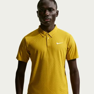 Nike Mens Court Slam Dri-FIT ADV Polo in Yellow | IB1020-389