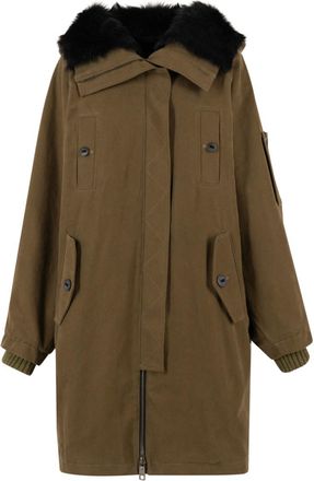 Dolce & Gabbana Green Hooded Parka Coat