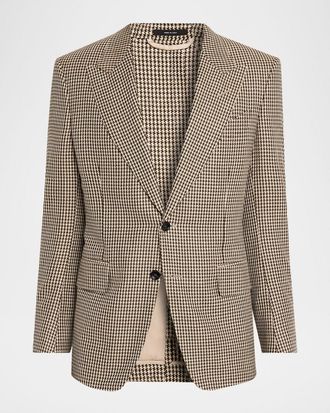 Tom Ford Mens Shelton Pied de Poule Single-Breasted Sport Coat