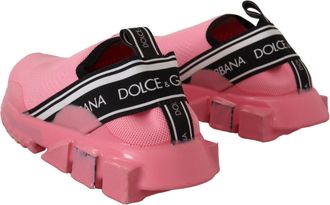 Dolce & Gabbana Womens Pink Low Top Slip On Casual Sorrento Sneakers