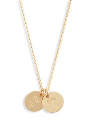 Set & Stones Birth Flower Necklace in Gold /2 Charms at Nordstrom