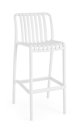 BIZZOTTO Juego de 6 taburetes de polipropileno blanco