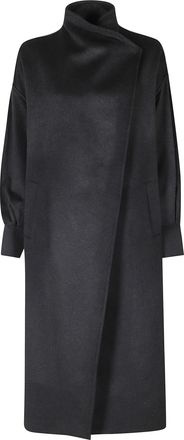 Federica Tosi Anthracite Balloon Sleeve Long Cashmere Coat