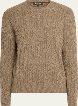 Loro Piana Mens Treccia Baby Cashmere Crewneck Sweater