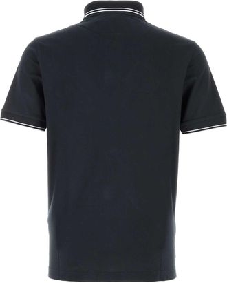 Stone Island Mens Midnight Blue Stretch Piquet Polo Shirt Exterior: Cotton Elastane T-shirts And Polos