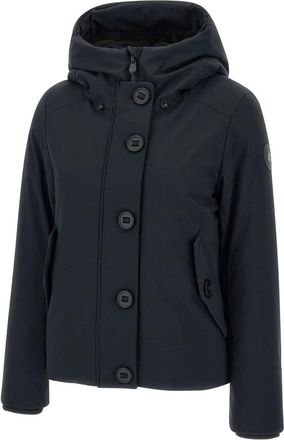 Save The Duck Winter Jackets, female, Black, Size: 2XL Black Womens Parka with Faux Fur Trim