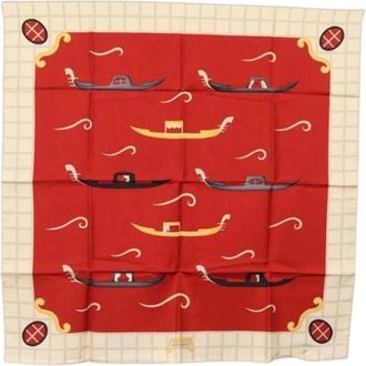 Bulgari Pre-owned Scarves, female, Red, Size: ONE SIZE Pre-owned Vintage Silk Scarf