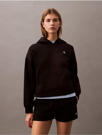 Calvin Klein Womens Archive Logo Fleece Hoodie - Black - XS