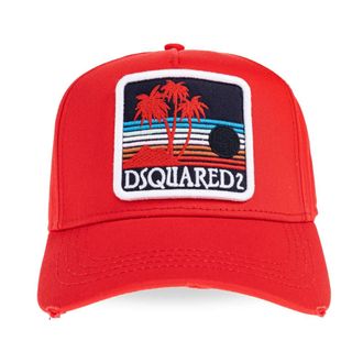 Dsquared2 Baseballpet - Heren - Petten - Rood - ONE Size - Katoen - Accessoires