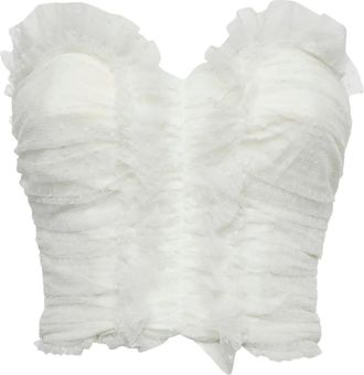 Elisabetta Franchi Top con ruches - Bianco