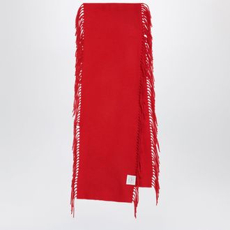 Toteme Sciarpa rossa in lana e cashmere