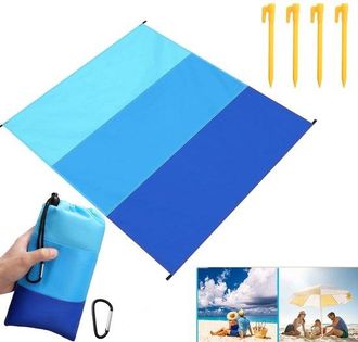 OEM Manta De Playa, Esterilla De Playa Impermeable, Esterilla De Picnic, Esterilla Plegable De Secado R&aacute;pido, Camping, Azul 200 X 210 Cm