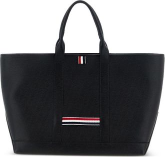 Thom Browne leren middelgrote draagtas