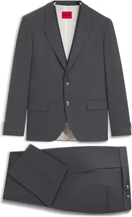 HUGO BOSS Three-piece slim-fit suit in performance-stretch fabric