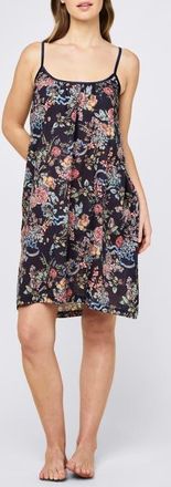 Papinelle Sleepwear Layla Floral Cotton Nightgown in Navy at Nordstrom, Size X-Large