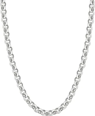 Pompeii3 Mens Polished Steel Single Tone 6.5mm Rolo Link Flexible 24 Chain Necklace