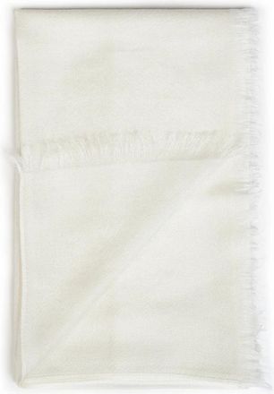 Brunello Cucinelli Accessoires, Dames, Wit, ONE Size, Kasjmier, Sjaal met franjes