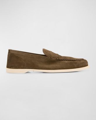 John Lobb Mens Pace Suede Loafers