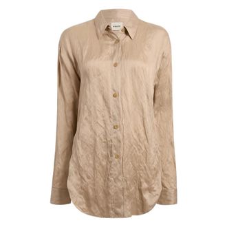 Khaite Shirts, female, Beige, Size: M Goya Creased Shirt