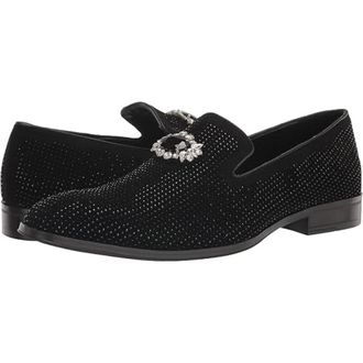 Stacy Adams Mens Stacy Adams Spark Brooch Loafer Black Rhinestone Dress Shoes HTAT291
