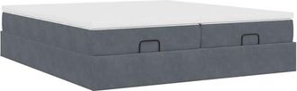 vidaXL Estructura Cama Otomana Colchones Terciopelo Gris Oscuro Vidaxl