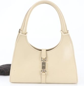 Gucci Beige Leather Handbag Shoulder Bag Tote Bag (Pre-Owned)