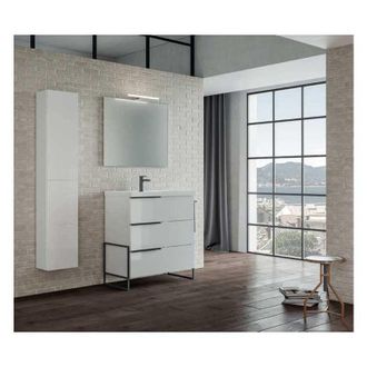 Savini Savini - Mobile Bagno FEBE100 cm SospesoVarie Combinazioni di Colori Base 3 cassetti - Lavabo in Ceramica