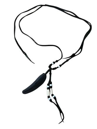 TAKAHIROMIYASHITA TheSoloist. feather beaded necklace - Black