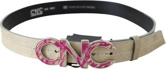 Costume National Beige Leren Mode Riem met Logodetail - Dames - Riemen - Beige - ONE Size - Leer - Accessoires