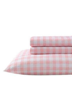 Eddie Bauer Poppy Plaid Microfiber Sheet Set in Medium Pink at Nordstrom Rack, Size Twin X-Long