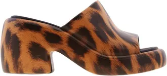 Ferragamo Deva Leopard Print Platform Sandals, Size 7