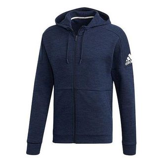adidas Stadium FZ hooded Knit Jacket Blue DU1136