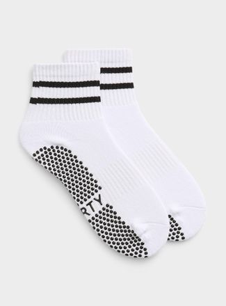 Forty Degrees Womens Double-stripe anti-slip ankle socks