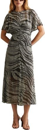 Reiss Tabitha Animal Printed Midi Dress