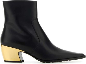 Bottega Veneta Black Leather Ankle Boots