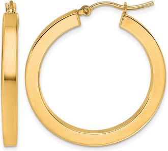Diamond2Deal 10k Gold 3mm Polished Square Shape Hoop Earrings