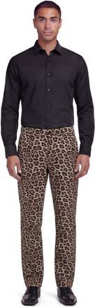 Lords of Harlech Leopard Mens Tailored Pant in Leopard Brown at Nordstrom, Size 33 X 34