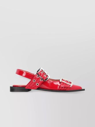 Ganni buckle slingback pumps