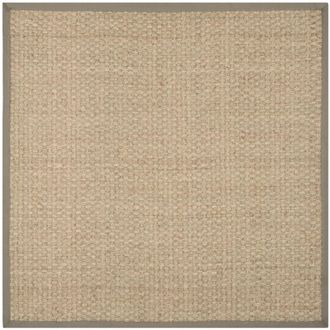 Safavieh Alfombra fibra natural de pastos marinos beige/gris, 122 x 122 cm