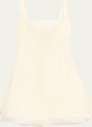 Alexander McQueen Square-Neck Ruffle Kickback Mini Corset Dress