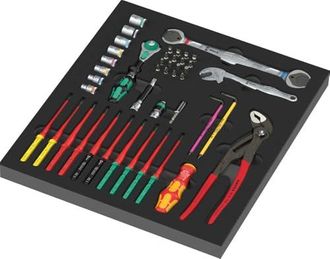 Wera 9753 Dep&oacute;sito De Espuma Kraftform Kompakt Mantenimiento Set 1, 45 Piezas